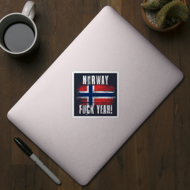 Norway Fuck Yeah! Wartorn Distressed Flag by Family Heritage Gifts